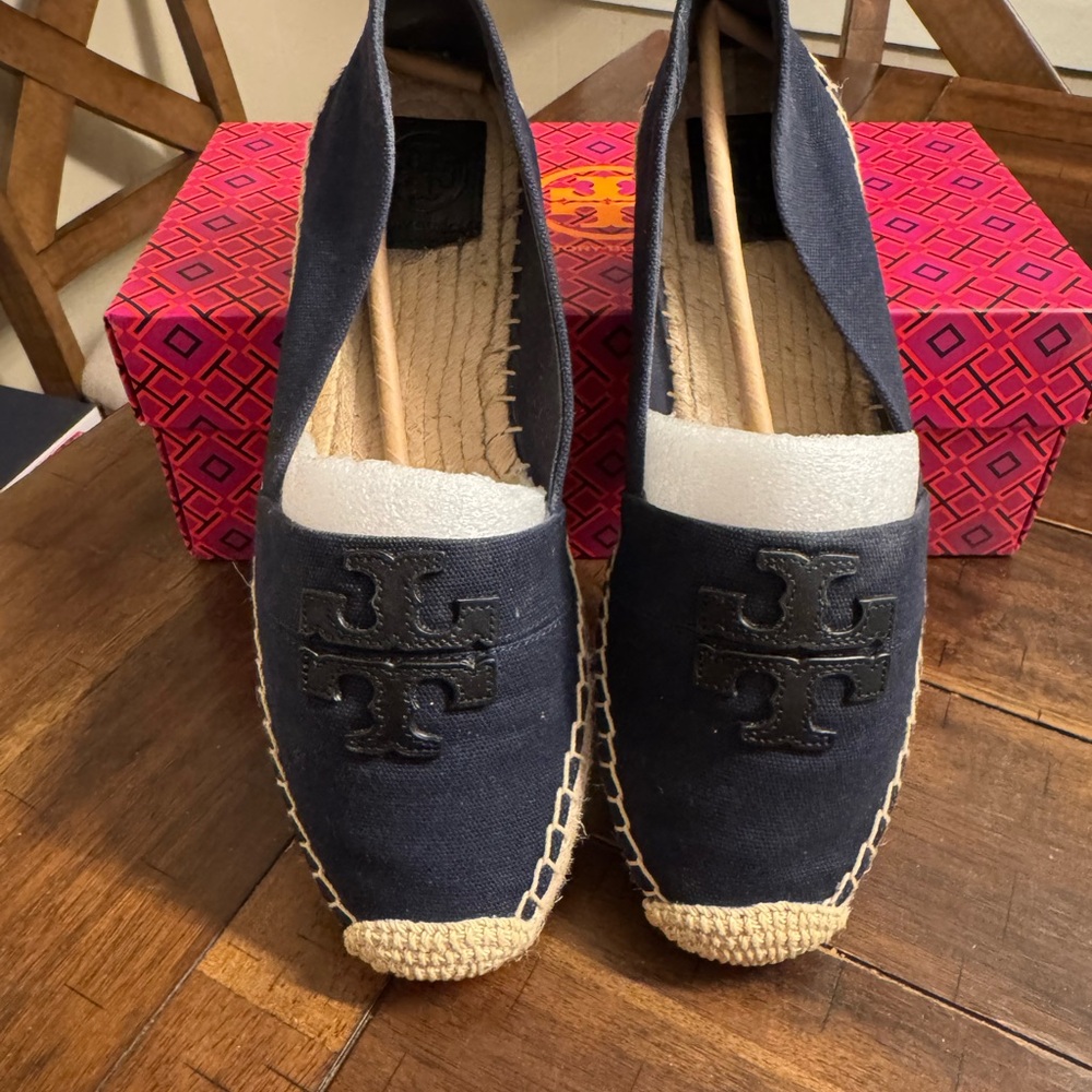 Tory Burch Navy Espadrilles
